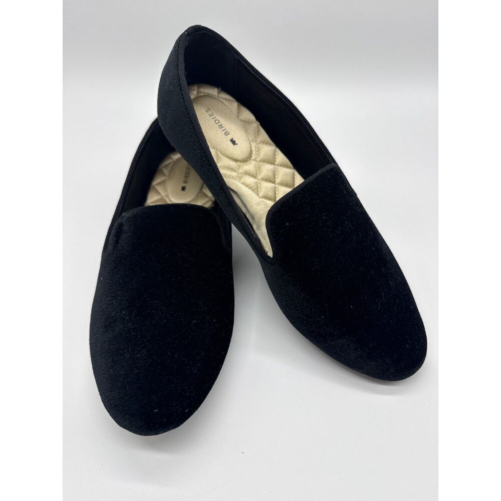 Birdies The Starling Flats Black Velvet Cushioned Womens 9 Loafers